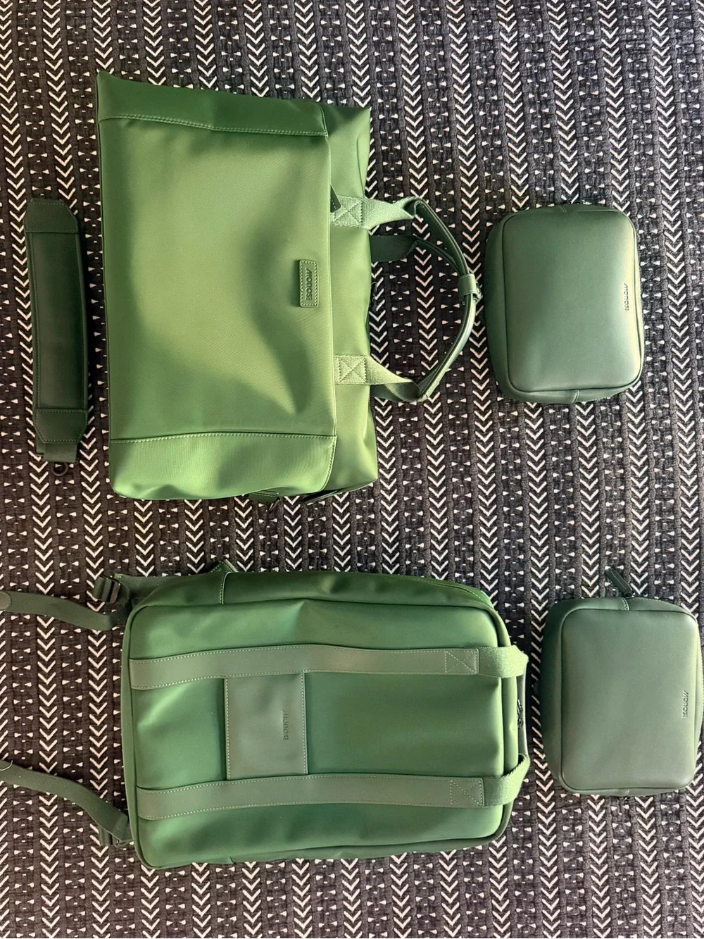Monos Green Travel Tote with Detachable Pouch